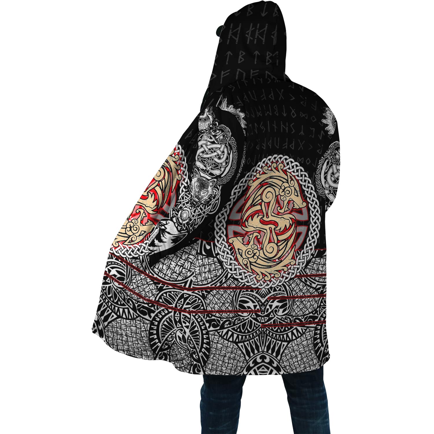 Viking Style Cloak - Fenrir Vikings Tattoo 3D - ML