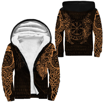 VikingStyle Clothing - Viking Compass Vegvisir Tattoo Sherpa Hoodie A7