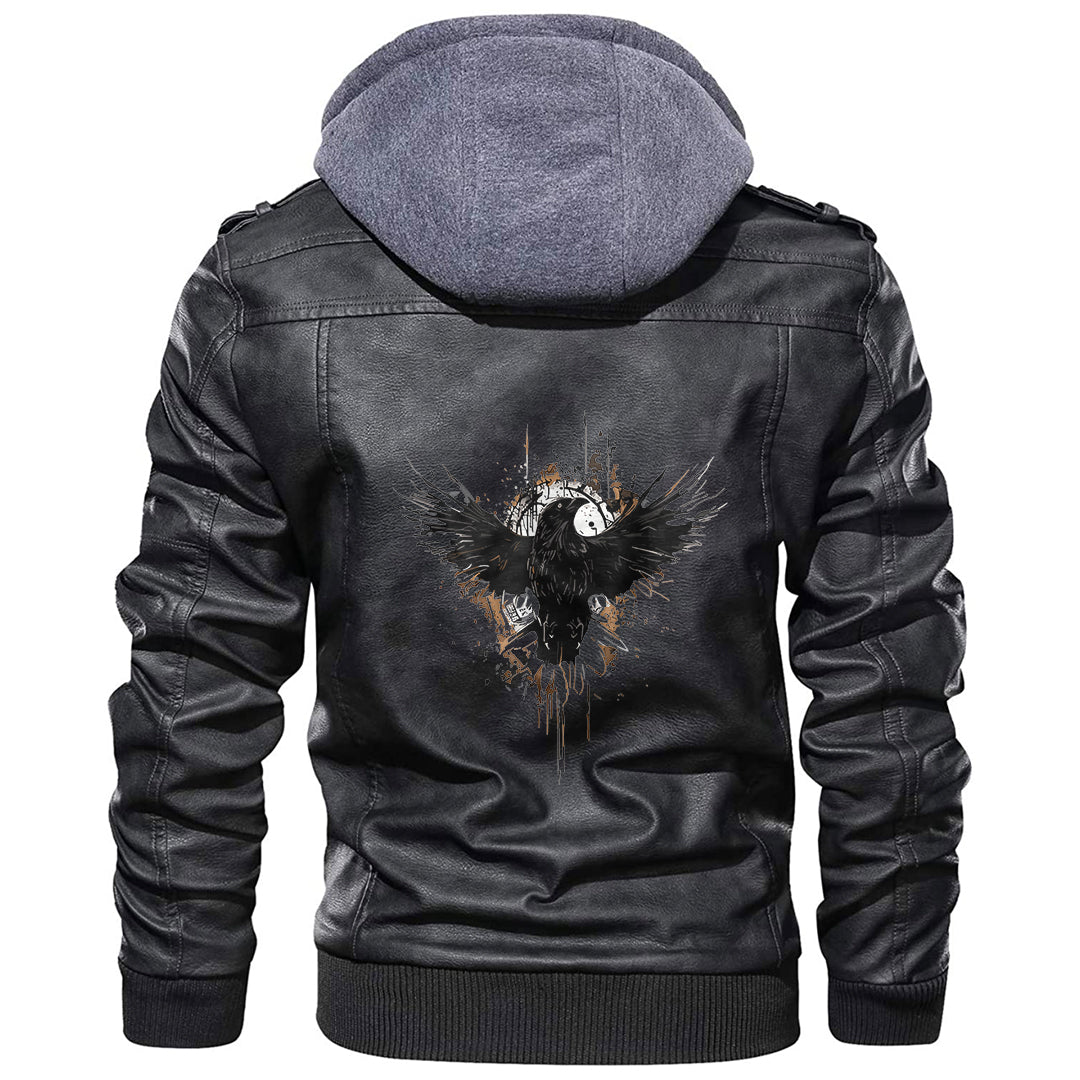 Viking Style - Crow Raven Norse Mythology Viking Vikings Nordic Bird Leather Jacket A35