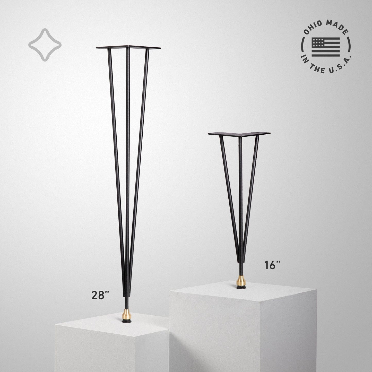 Black and Brass Original Table Leg with Leveler