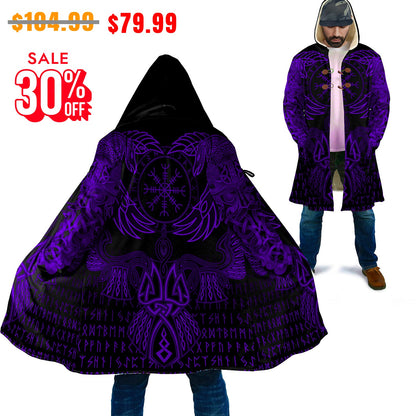 Viking Style Cloak Raven Of Odin Cyan A35