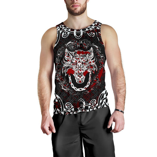 Viking Style Men's Tank Top - Fenrir Viking Blood 3D A27