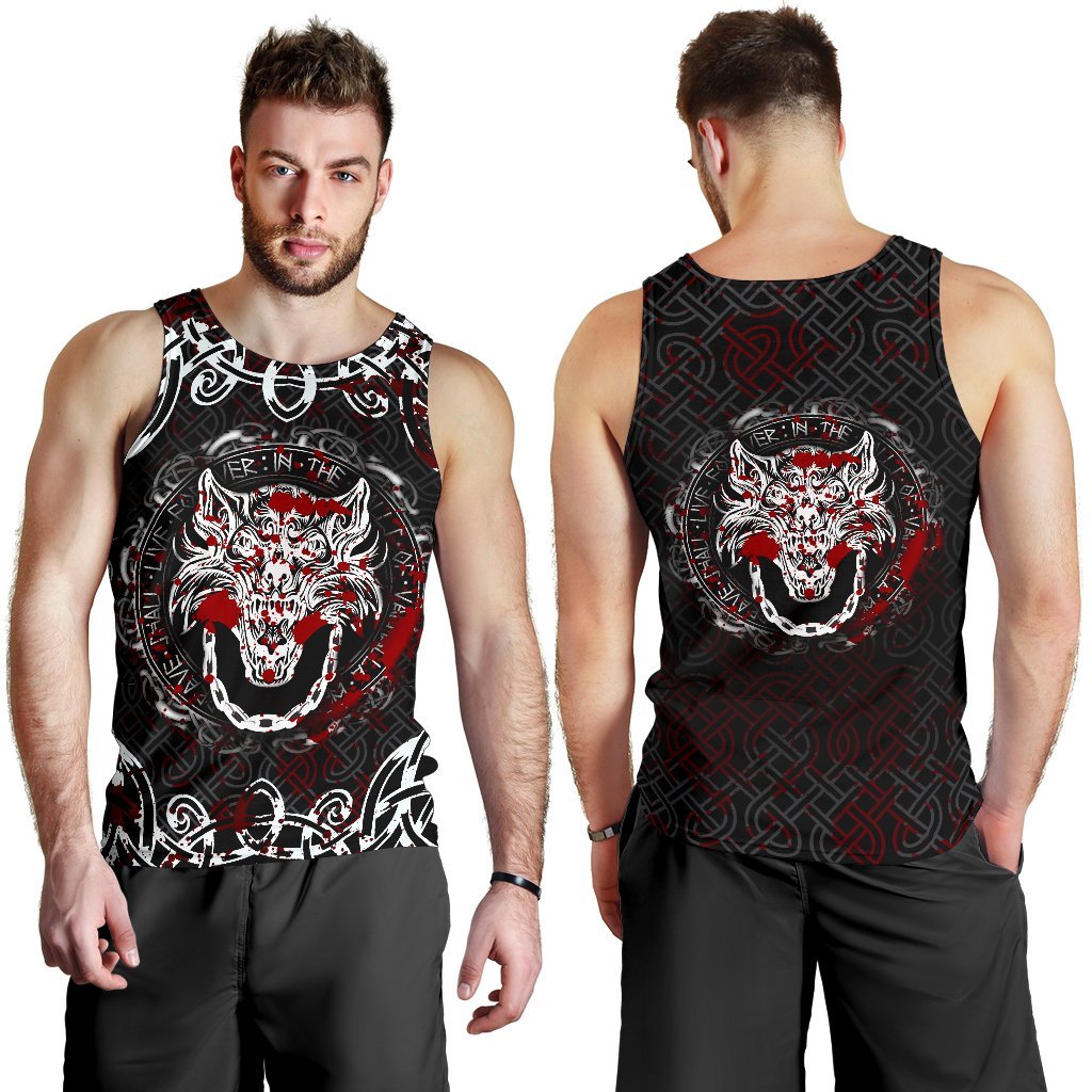 Viking Style Men's Tank Top - Fenrir Viking Blood 3D A27