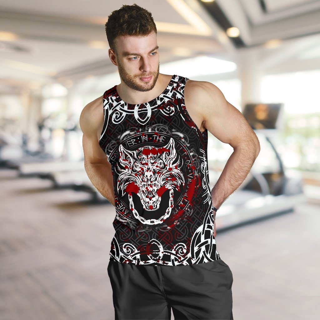 Viking Style Men's Tank Top - Fenrir Viking Blood 3D A27