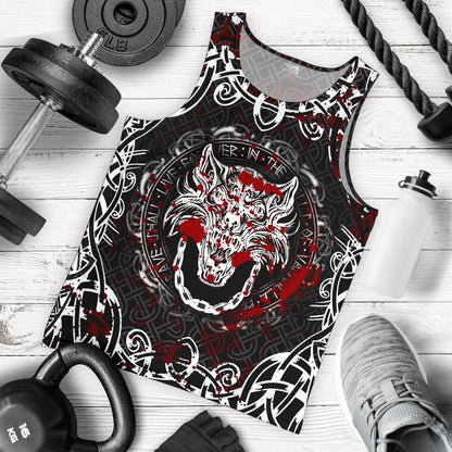 Viking Style Men's Tank Top - Fenrir Viking Blood 3D A27