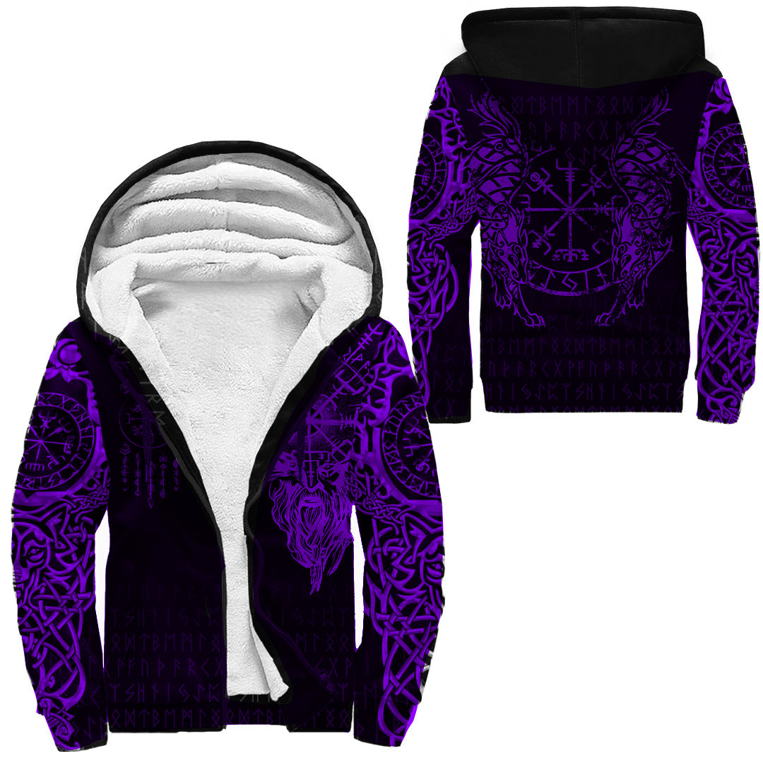 VikingStyle Clothing - Viking Compass Vegvisir Tattoo Sherpa Hoodie A7