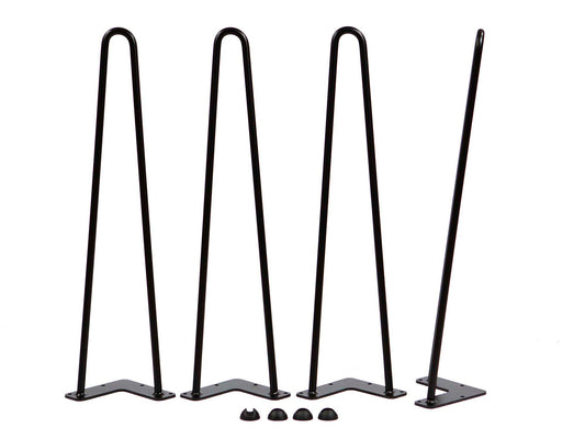 Hairpin Legs 22", 2-Rod, Set/4, Black Powder Coated, Heavy Duty #W5031B4