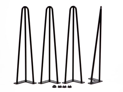 Hairpin Legs 22", 3-Rod, Set/4, Black Powder Coated, Heavy Duty #W5032B4