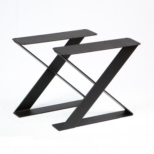 Coffee Table Legs, 1 Pair, Flat Iron X Shape #W5039D