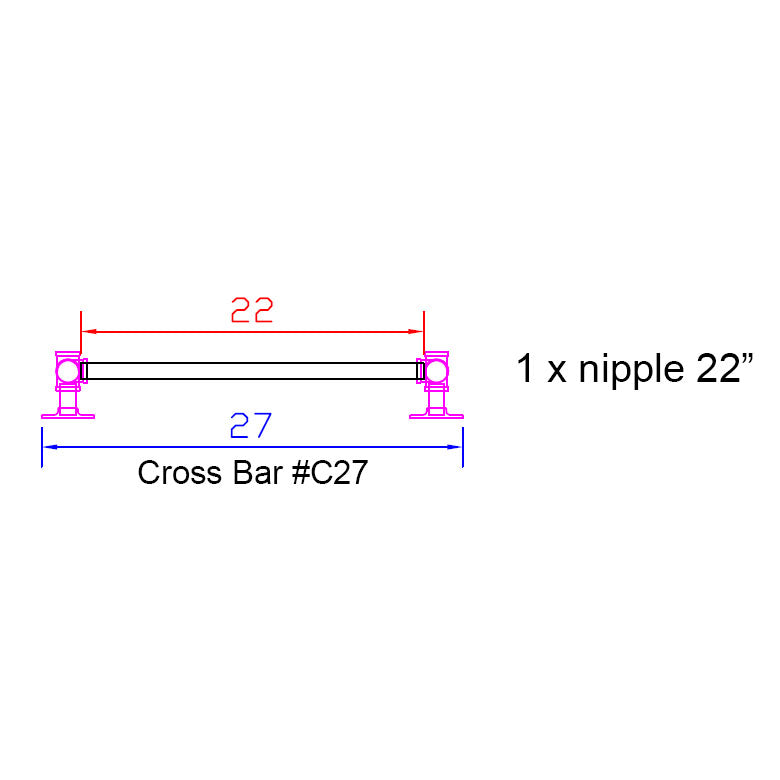 H28", Pipe Table Legs for Dining Table, 1 Set, #BKT2828C