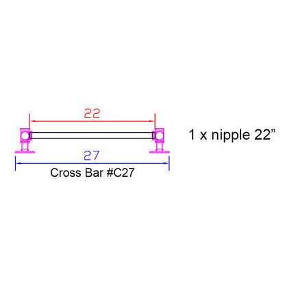 H28", Pipe Table Legs for Dining Table, 1 Set, #BKT2828C