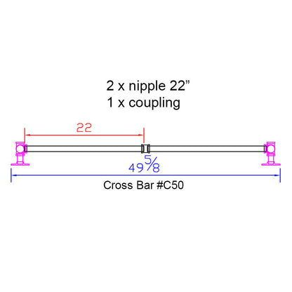 H28", Pipe Table Legs for Dining Table, 1 Set, #BKT2828C