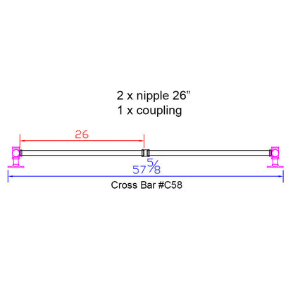 H28", Pipe Table Legs for Dining Table, 1 Set, #BKT2828C