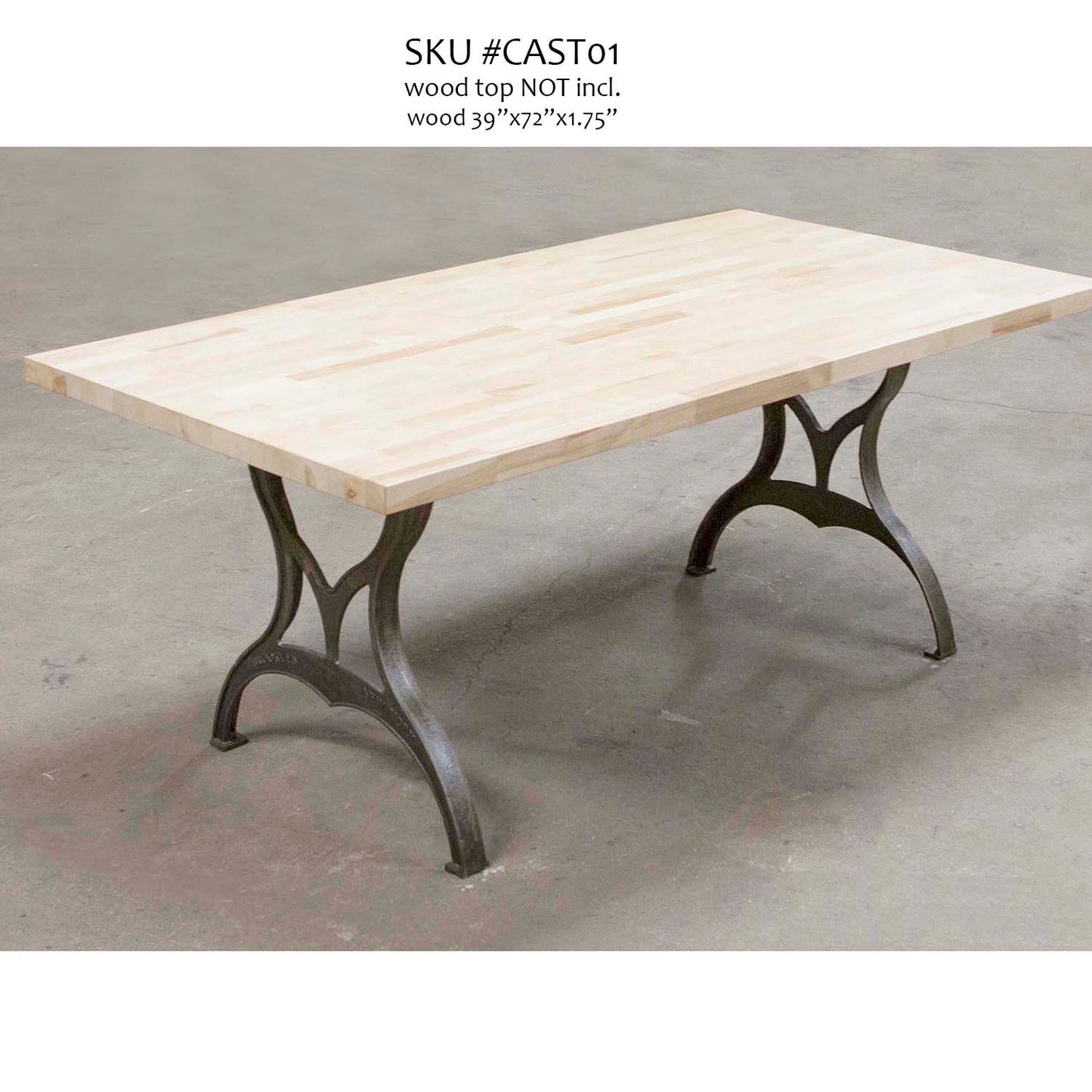 Cast Iron Table Legs For Dining Table, 1 Pair, Brooklyn-Style #CAST01