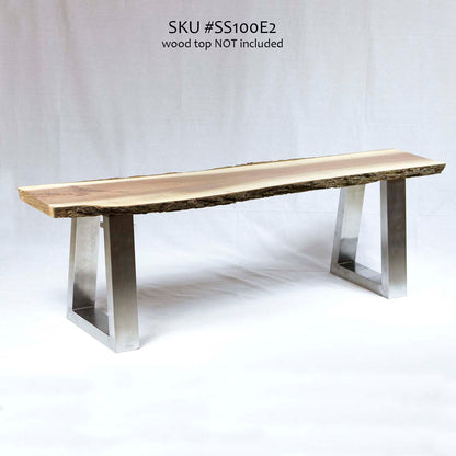 Stainless Steel Bench Legs or Narrow Coffee Table Legs, 1 Pair, U Shape #SS100E