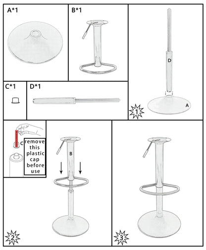 Bar Stool Base, Set/2, #FT11